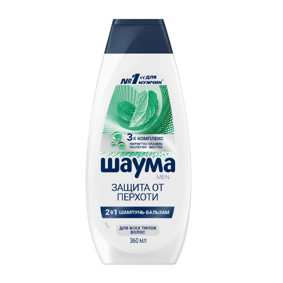  Шампунь Шаума 360мл мужской защита от перхоти 2в1