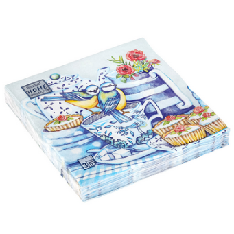  Салфетки бумажные 3-х слойные 33х33см 20шт УТРЕННИЙ НАТЮРМОРТ Домашний Букет КК