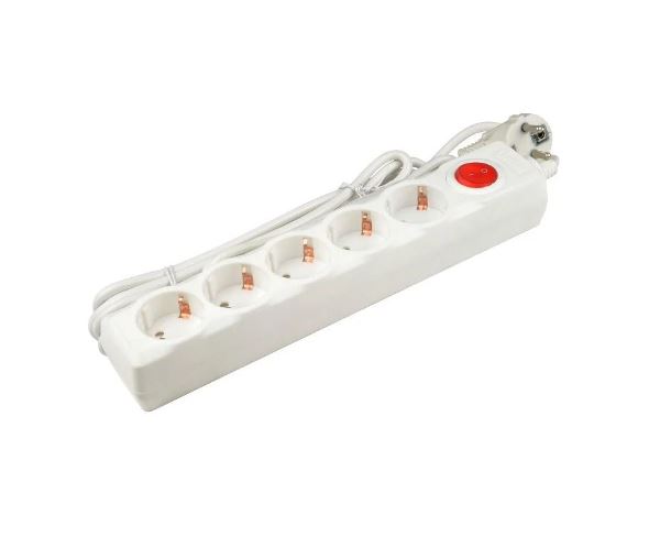  Сетевой фильтр 5м 5 гнезд белый S-GSU5-5 