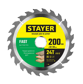  Диск пильный п/дер 200*32мм 3680-200-32-24 STAYER 
