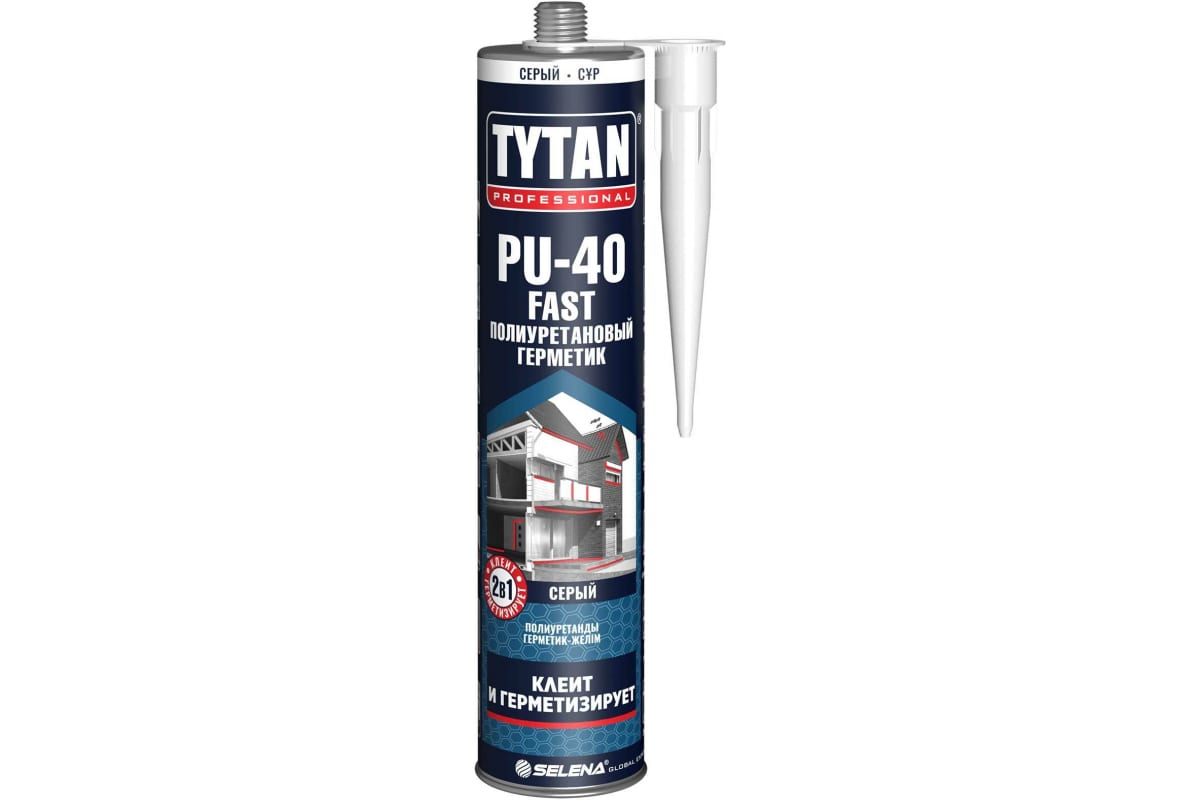  Герметик полиуретановый Professional PU 40 2в1 310мл серый Tytan 