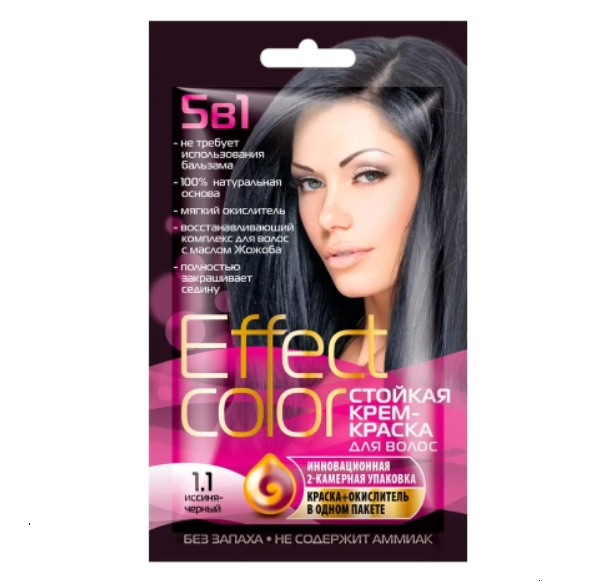  Краска для волос Effect Color 1.1 Иссиня-черный 4911