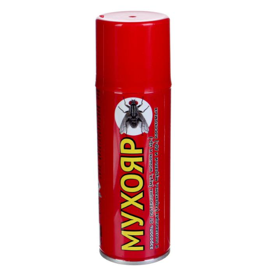  Аэрозоль Мухояр 180мл (270см3) от мух,комаров, муравьев,тараканов,моли ВХ (уп.18шт)