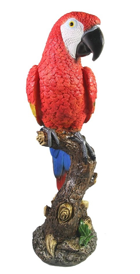  Фигура Попугай на коряге красный ФР-00005065