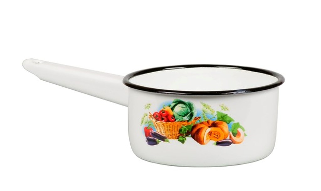  Ковш эмалированный 1л с декором 1с22с 355