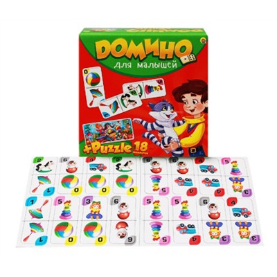  Игра Домино для малышей+Пазл 18 ИН-6755  633-743