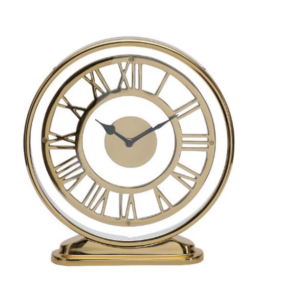  Часы настольные на подставке золото 30*32см GARDA DECOR