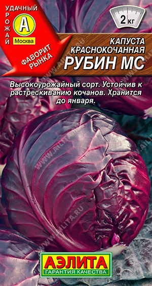  Капуста краснокачанная Рубин МС ч/б Аэлита