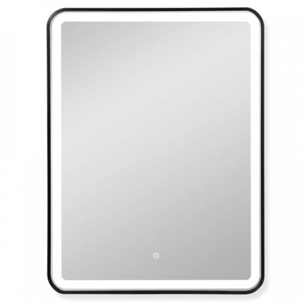  Зеркало с подсветкой сенсор алюминий 60*80см черный 6081-Zm1