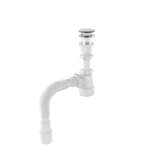  Сифон для раковины/мойки 1 1/4*40 Aquant S4015 донный клапан клик-клак с переливом 40*40/50 