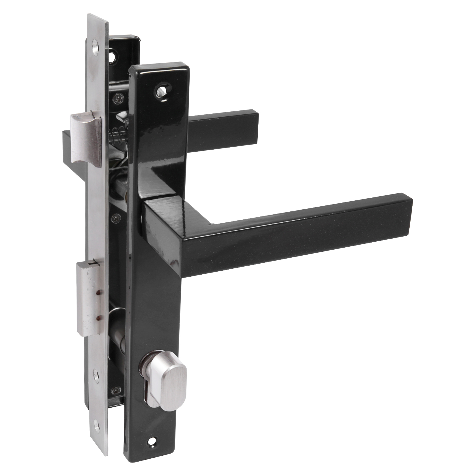  Замок врезной 8520.02.9005 черный с ручками ключ/вертушка д/узкопрофил.дверей СТАНДАРТ 17662