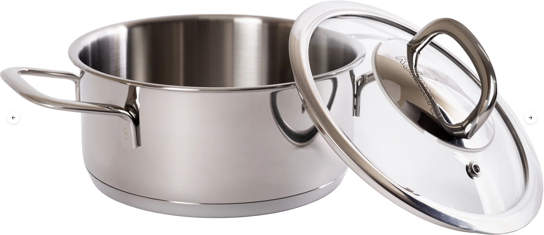  Кастрюля-ковш нерж 1,2л крышка стекло d16см SF-LDL1216G Safia Кукмара