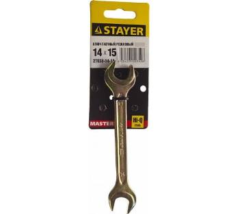  Ключ рожковый 14*15мм 27038-14-15 Stayer