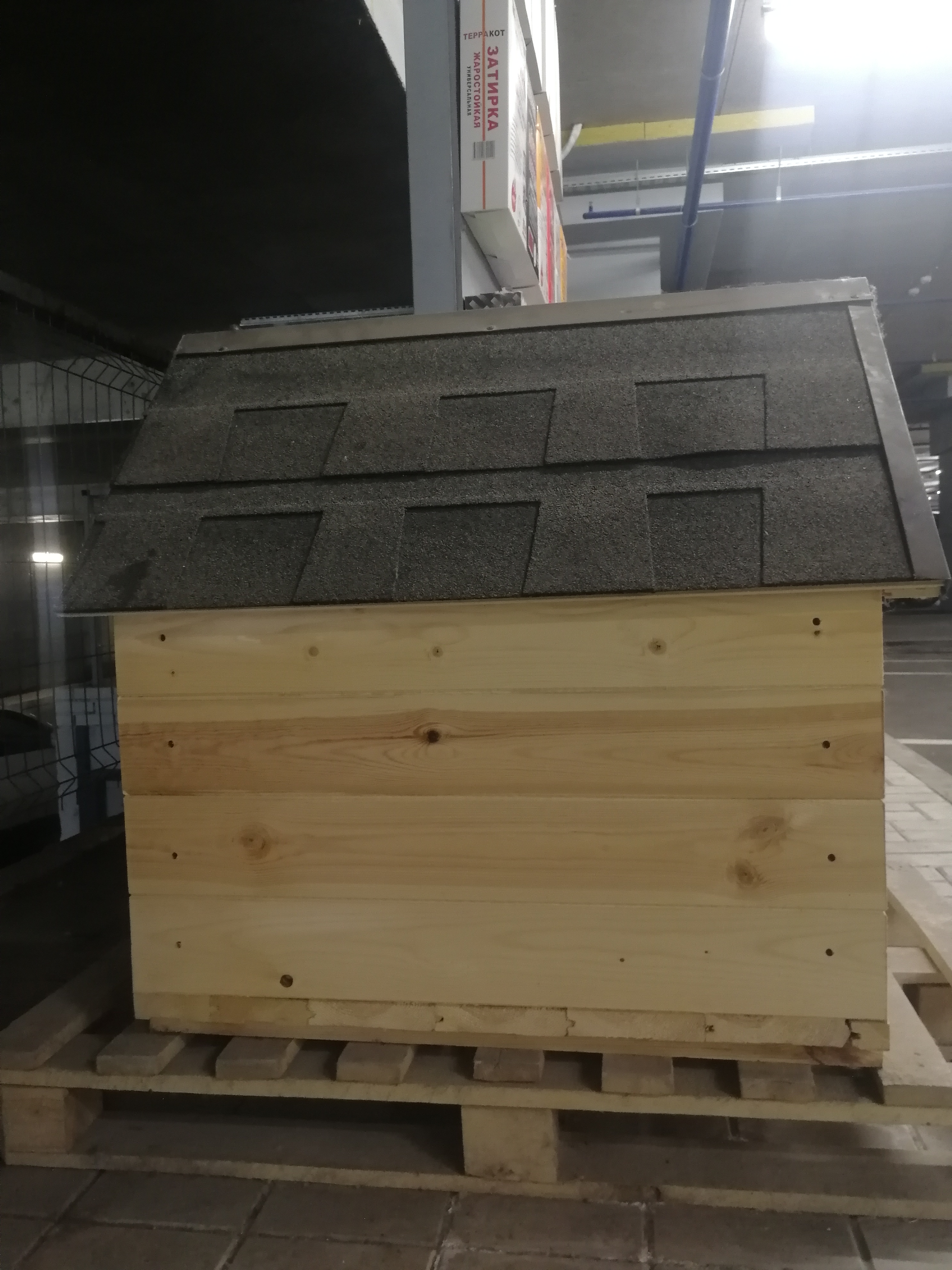  Будка для собак из вагонки мягкая кровля 100*80*100 ТЗ