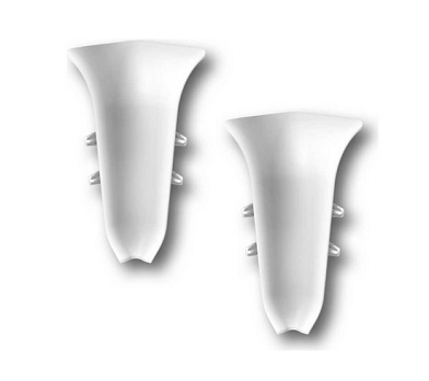  Угол внутренний для плинтуса 70мм 001 белый 2шт Идеал Классик