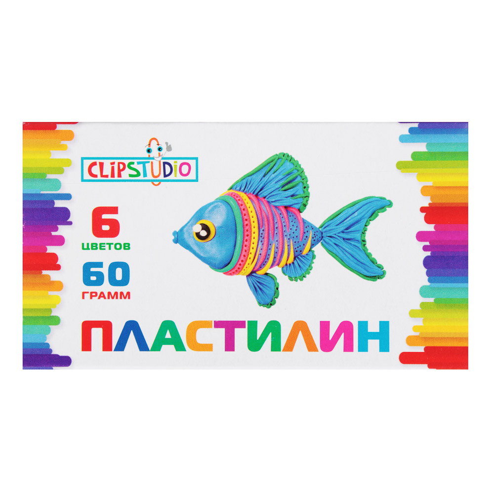  Пластилин 6цв ClipStudio 60г 239-042