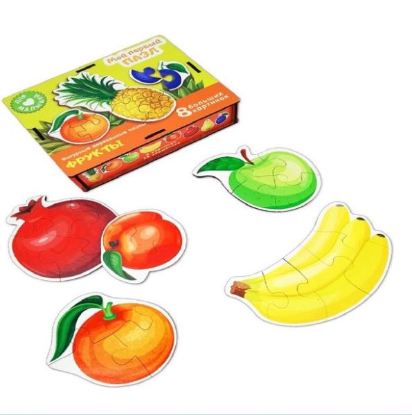  Деревянный пазл Фигурный Мой первый пазл Фрукты 8561