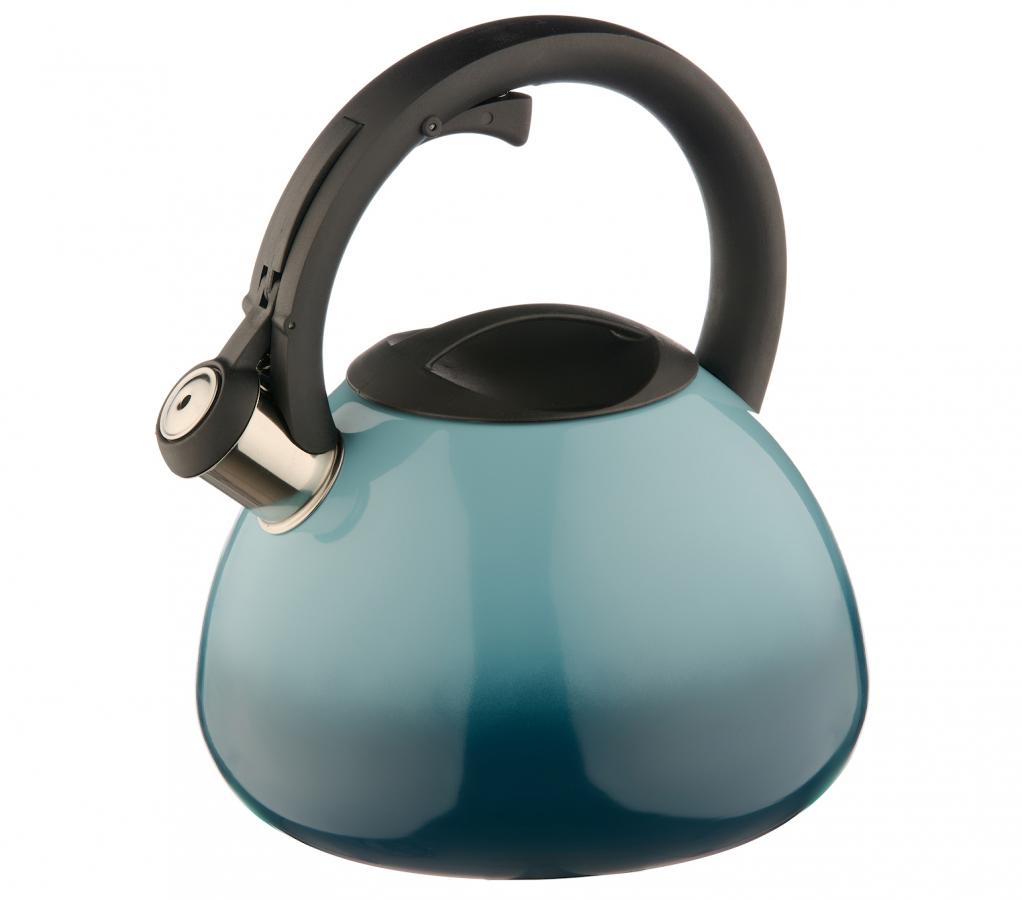  Чайник нержавеющий 2,8л со св индук. двухцвет синий КТ-138BL