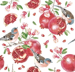  Салфетки бумажн. Art Bouquet 3-х сл 20шт Гранат.сад 33*33см 57842