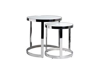  Столы журн(наб. из 2шт) стекло мрам/хром d60х60/d46х50 GARDA DECOR