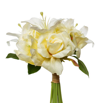 Букет розы-лилии желто-белый 30см 9F28017SN-4734 GARDA DECOR
