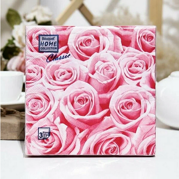  Салфетки бумажн. Bouquet Home collection Classic 3-х сл 20шт 33х33 Сплетен.роз 25061