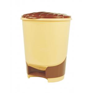  Ведро для мусора 18л с педалью М1287 мокко-бежев. (уп.2)