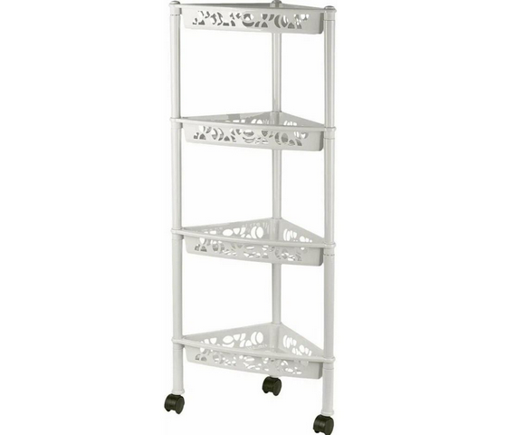  Этажерка 4-секц на колесиках Keeplex Light 38,3*22,2*93,5см бел.облако KL283312048