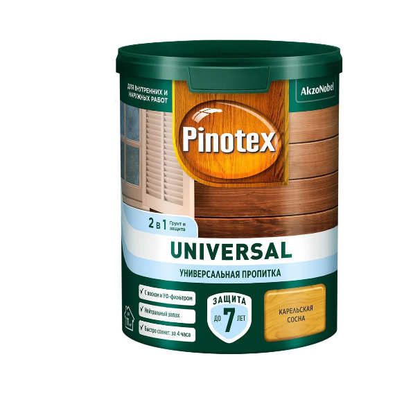  Пропитка Pinotex Universal 2в1 0,9 карельская сосна 5620703