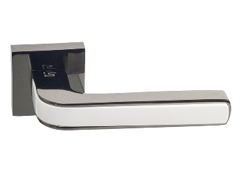  Ручка дверная Арко квад черн.ник с бел. вставкой 519143