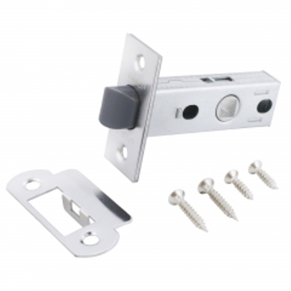  Защелка межкомнатная АРТ L45-8 P CP хром торц планка 25мм б/ручек АЛЛЮР 11209