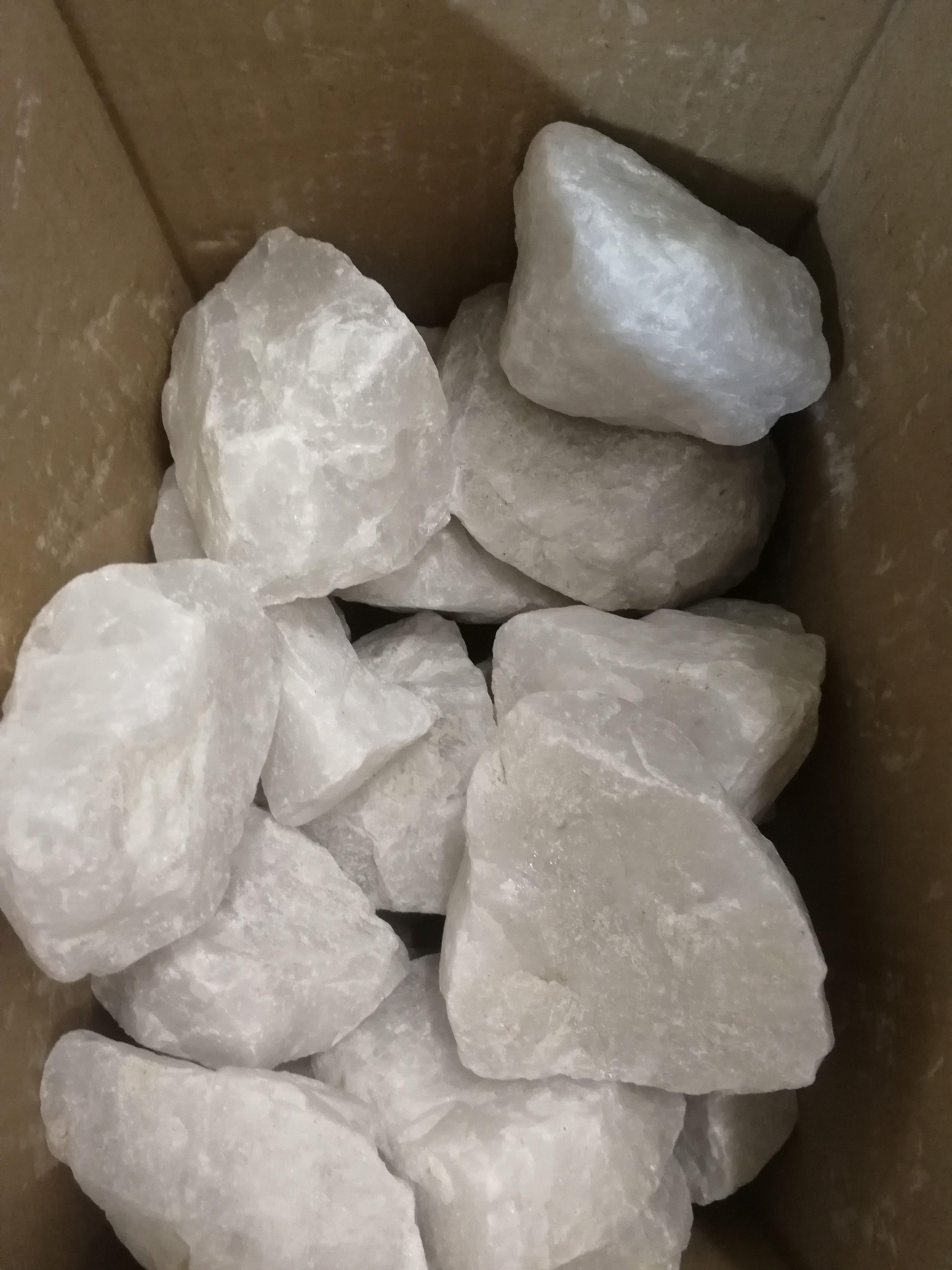  Камни для бани 10кг Кварц Жаркий лед коробка колотый 1224