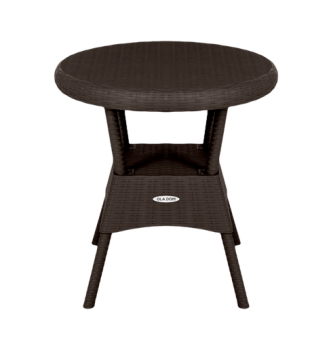  Стол садовый пластиковый 700мм круглый коричневый Rattan Ola Dom