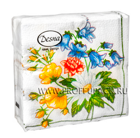  Салфетки бумажн. Desna Design 1-но сл 40шт 24*24 Букет 57573