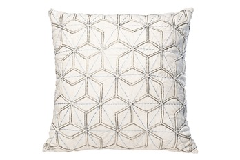  Подушка с бисером Шестигранники белая 45х45см GARDA DECOR