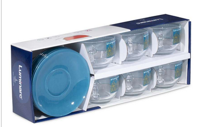  Набор чайный 220мл Bagatelle Turquoise Q8812 Luminarc 