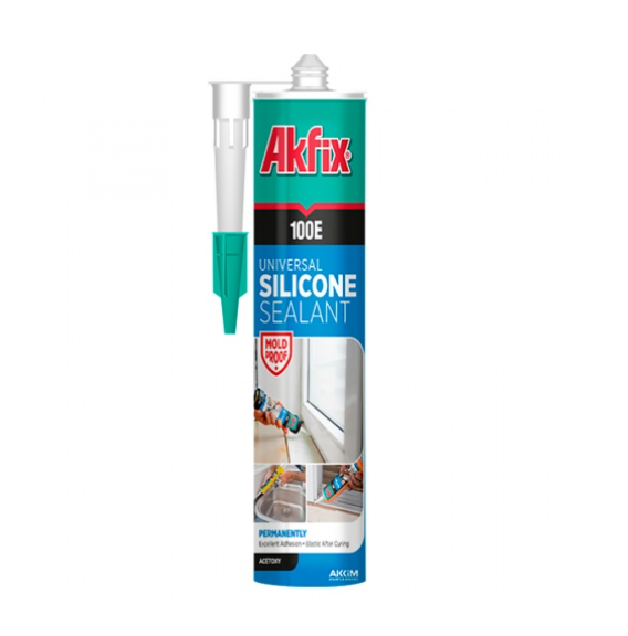  Герметик силиконовый  универсальный 280мл прозрачный Akfix 100E SA041