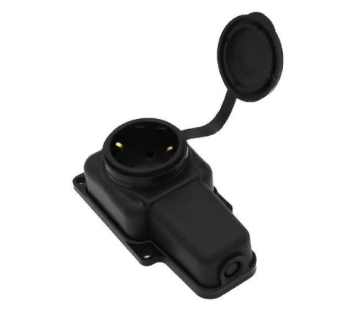  Розетка РП16-131 переносная 16А 250В IP44 с/з с крыш каучук черн