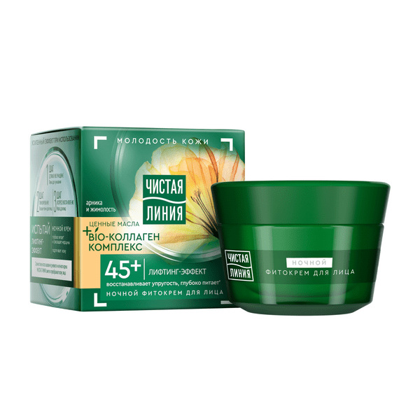  Крем для лица 45мл Чистая линия 45+ ночн.Арника и жимолость