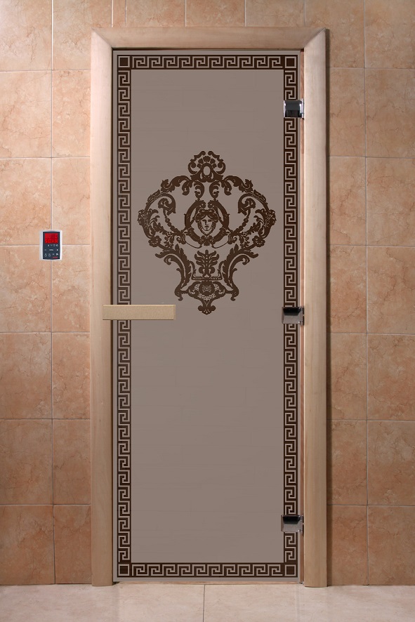  Дверь банная 190*70см Версаче бронза 8мм стекло DW01244