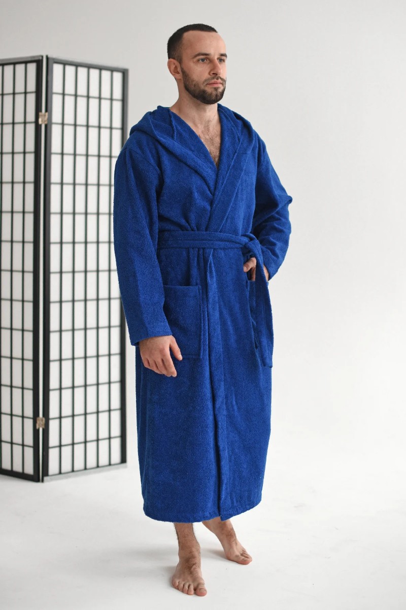  Халат муж р.48 темно-синий Банный 2037-М