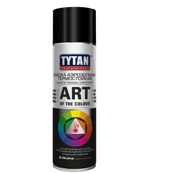  Краска аэрозольная термостойкая до t+500°C чернаяTytan Professional  400мл