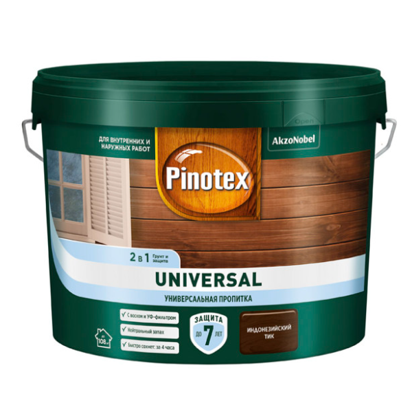  Пропитка Pinotex Universal 2в1 9л индонез.тик 5620468