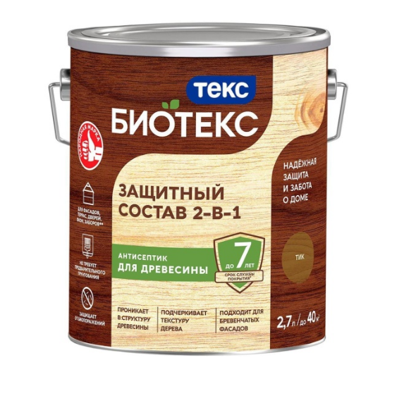  Биозащитный состав 2в1 тик Bioteks 2,7л ТЕКС
