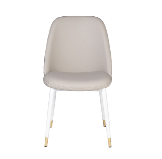  Стул экокожа бежевая/серая 63х51х84см, белые ножки GARDA DECOR