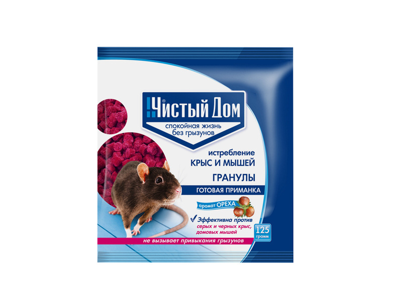  Гранулы 125г от крыс и мышей (орех) 03-350 ЧД (у50)