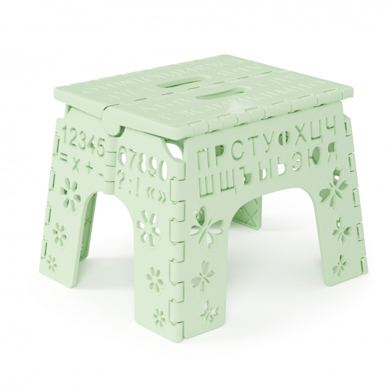  Табурет пластиковый детский Алфавит складной оливковый М4961 (у10)