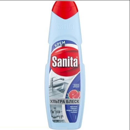  Чистящее средство 600г Санита Ультраблеск крем для чистки металла, хрома 1786
