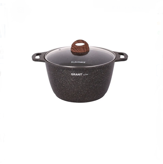  Кастрюля алюм лит а/приг 10,0л кго102а стекл.крышка Granit ultra
