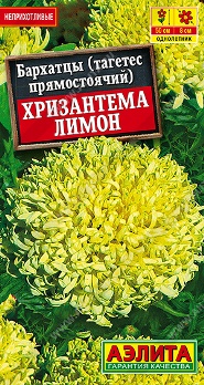  Бархатцы Хризантема лимон прямостоячие цв. Аэлита